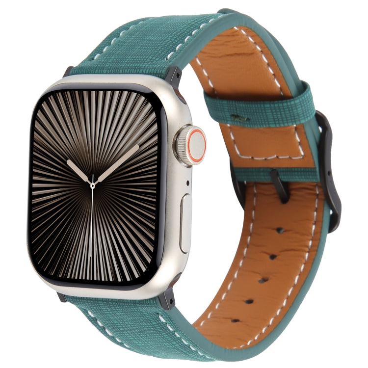 Plaid Buckle Microfiber Leather Watch Band