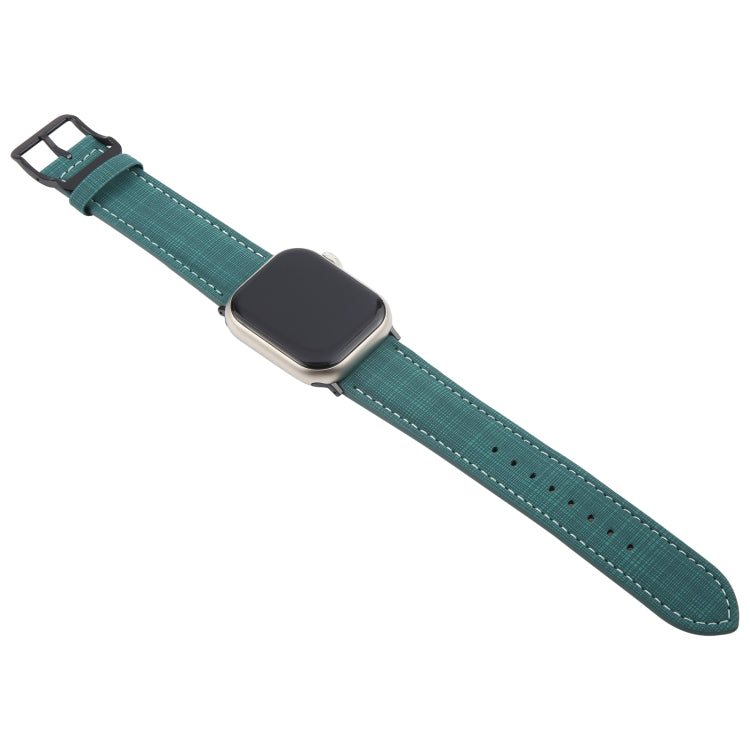 Plaid Buckle Microfiber Leather Watch Band