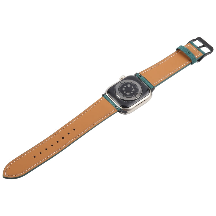 Plaid Buckle Microfiber Leather Watch Band