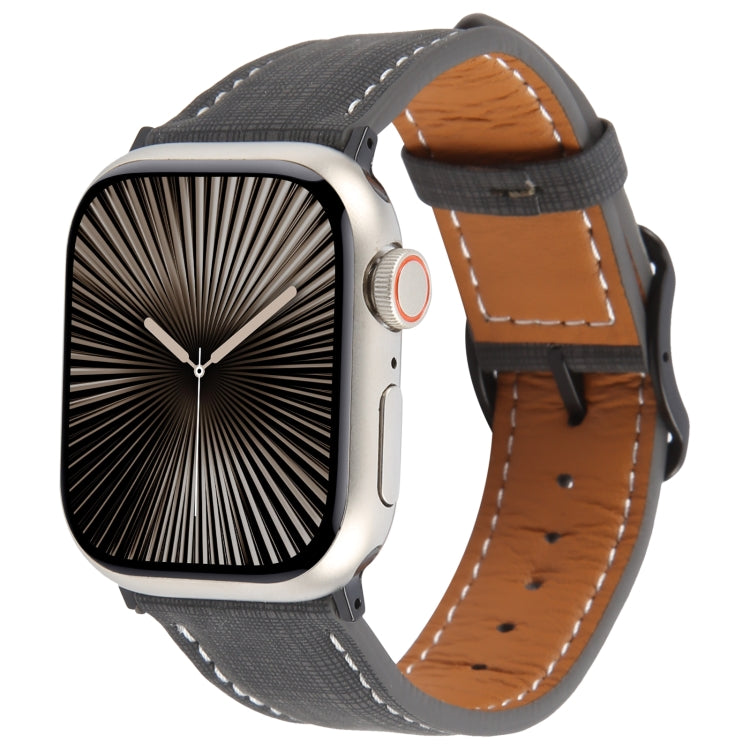 Plaid Buckle Microfiber Leather Watch Band