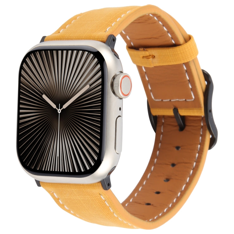 Plaid Buckle Microfiber Leather Watch Band
