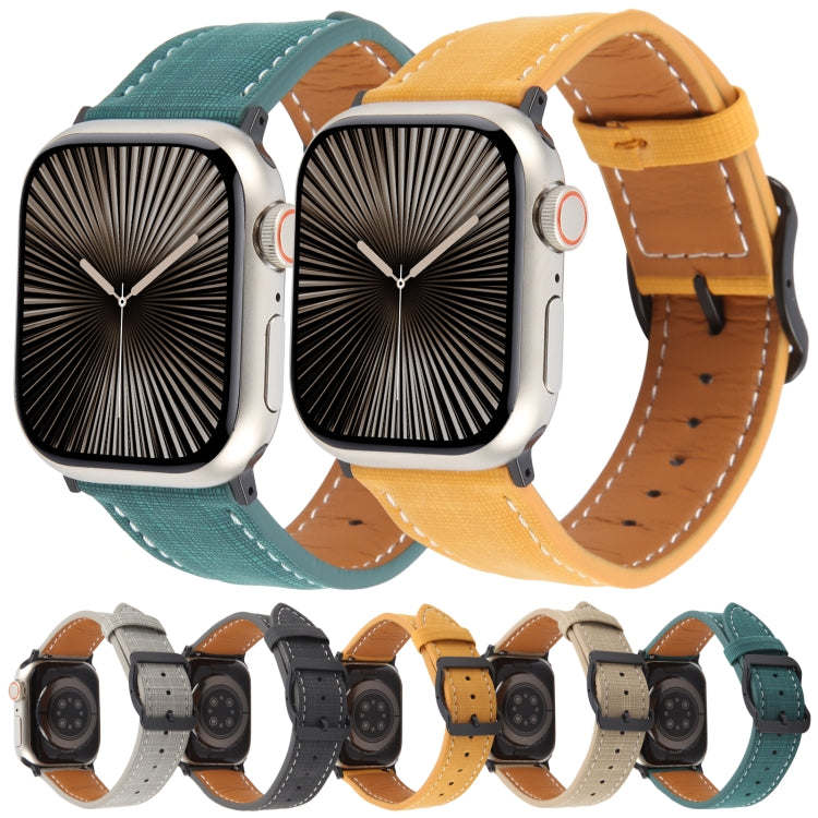 Plaid Buckle Microfiber Leather Watch Band