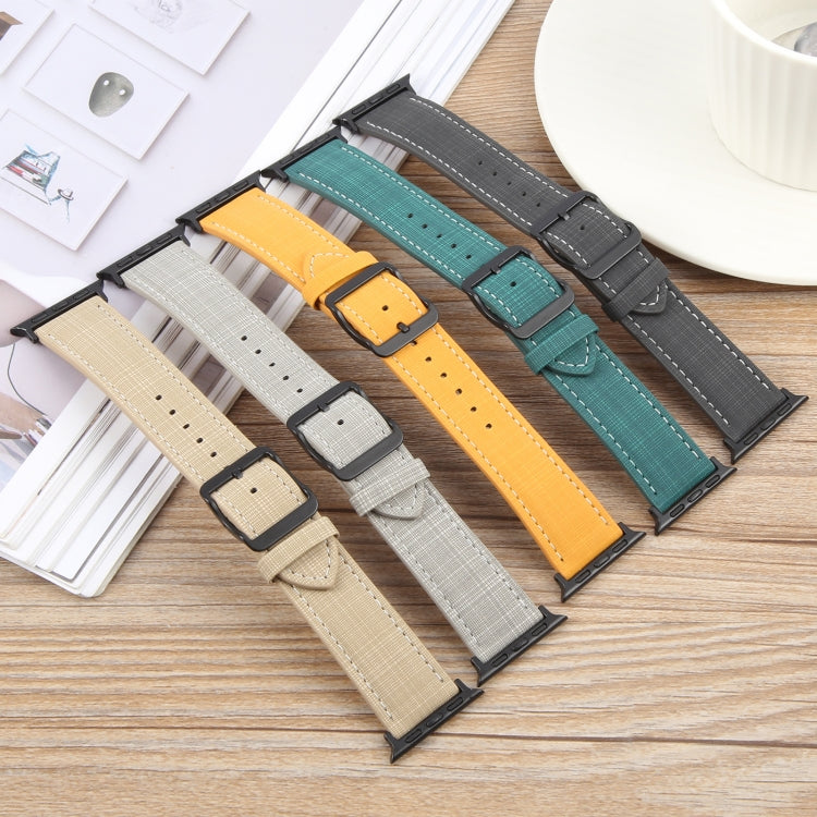 Plaid Buckle Microfiber Leather Watch Band