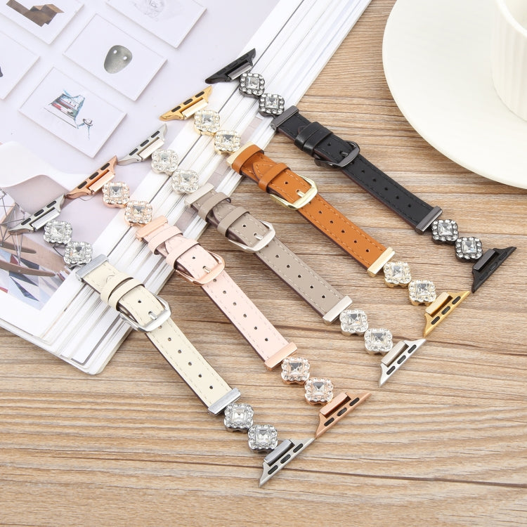 Microfiber Leather Diamond Slim Watch Band