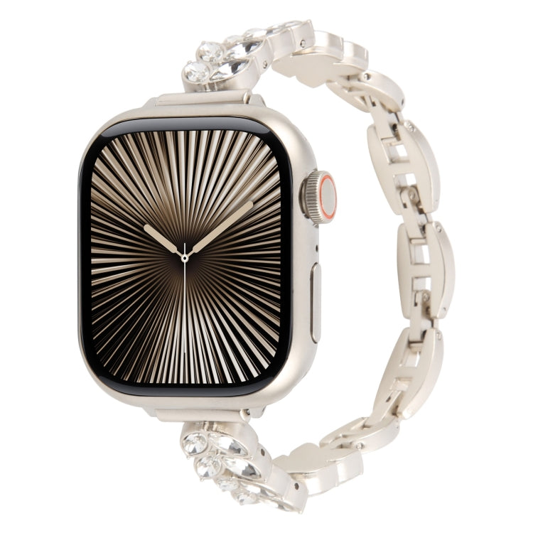 Quick Release Leaf Diamond Alloy Slim Watch Band