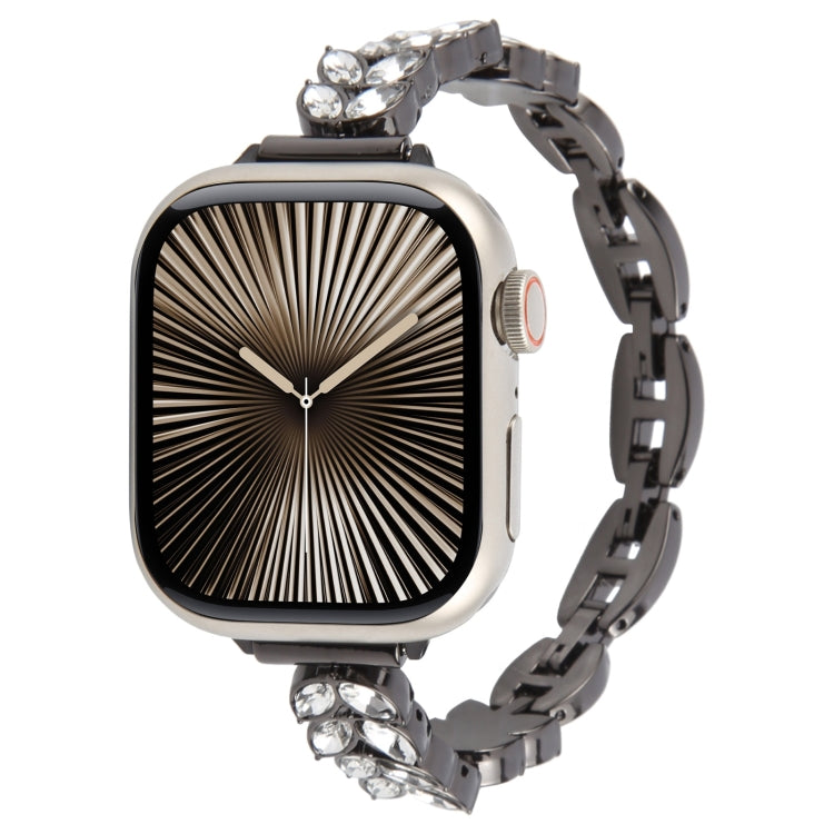 Quick Release Leaf Diamond Alloy Slim Watch Band