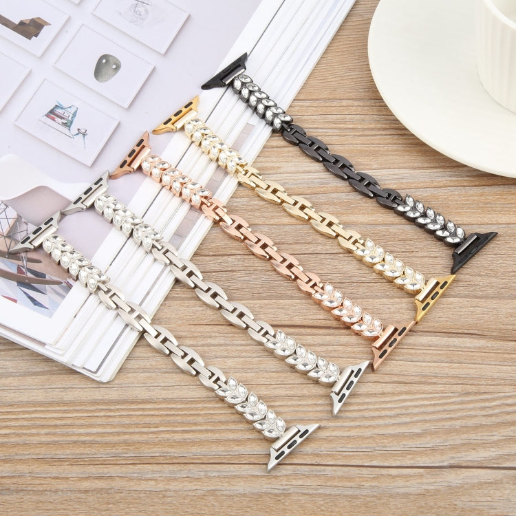 Quick Release Leaf Diamond Alloy Slim Watch Band, For Apple Watch 46mm / 49mm / 45mm / 44mm, For Apple Watch 42mm / 41mm / 40mm / 38mm