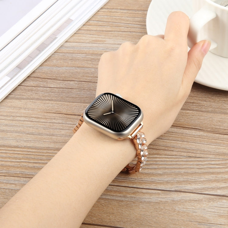 Quick Release Leaf Diamond Alloy Slim Watch Band