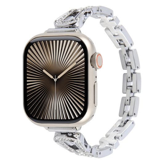 Quick Release U-Shaped Diamond Alloy Slim Watch Band, For Apple Watch 46mm / 49mm / 45mm / 44mm, For Apple Watch 42mm / 41mm / 40mm / 38mm