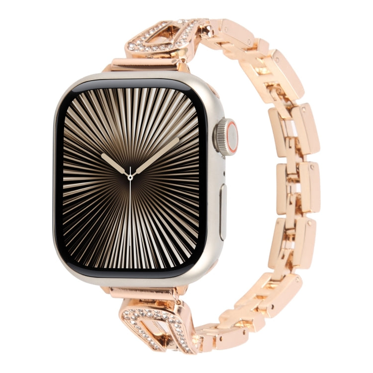 Quick Release U-Shaped Diamond Alloy Slim Watch Band, For Apple Watch 46mm / 49mm / 45mm / 44mm, For Apple Watch 42mm / 41mm / 40mm / 38mm