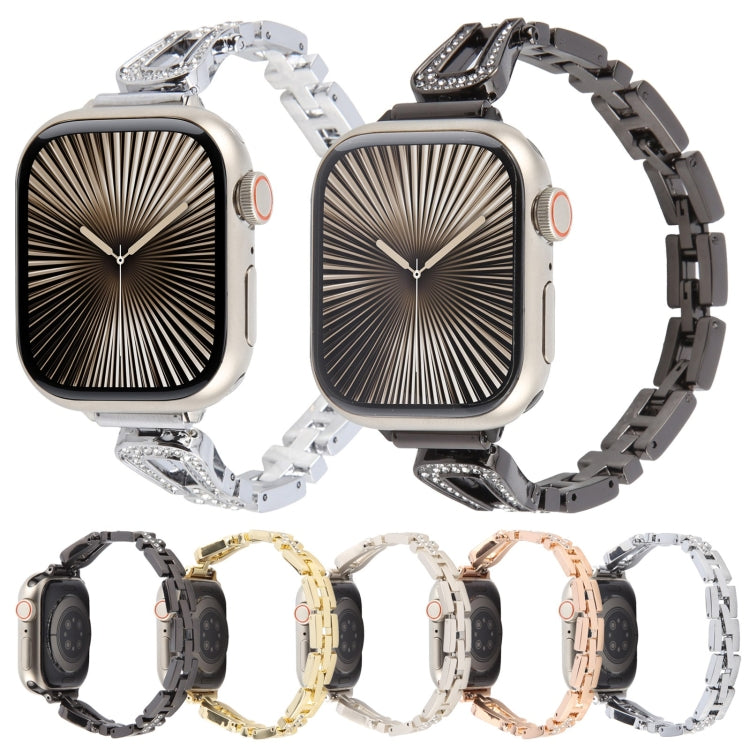 Quick Release U-Shaped Diamond Alloy Slim Watch Band
