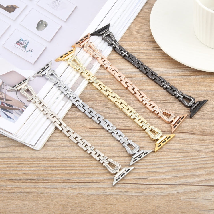 Quick Release U-Shaped Diamond Alloy Slim Watch Band