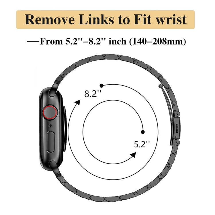 Slim Seven Bead Slingshot Buckle Metal Watch Band