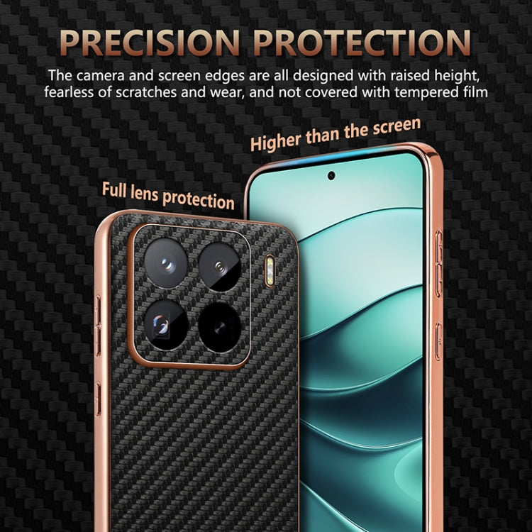 AZNS Electroplated Edge Carbon Fiber Texture Phone Case, For Xiaomi 15 Pro, For Xiaomi 15, For Xiaomi 14T Pro, For Xiaomi 14T