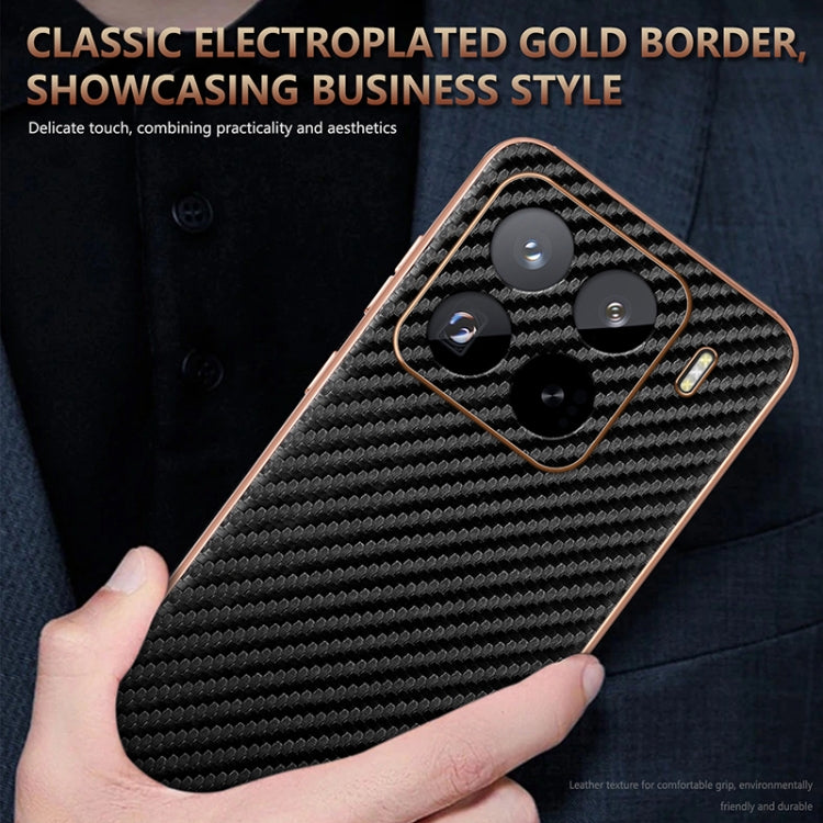 AZNS Electroplated Edge Carbon Fiber Texture Phone Case, For Xiaomi 15 Pro, For Xiaomi 15, For Xiaomi 14T Pro, For Xiaomi 14T