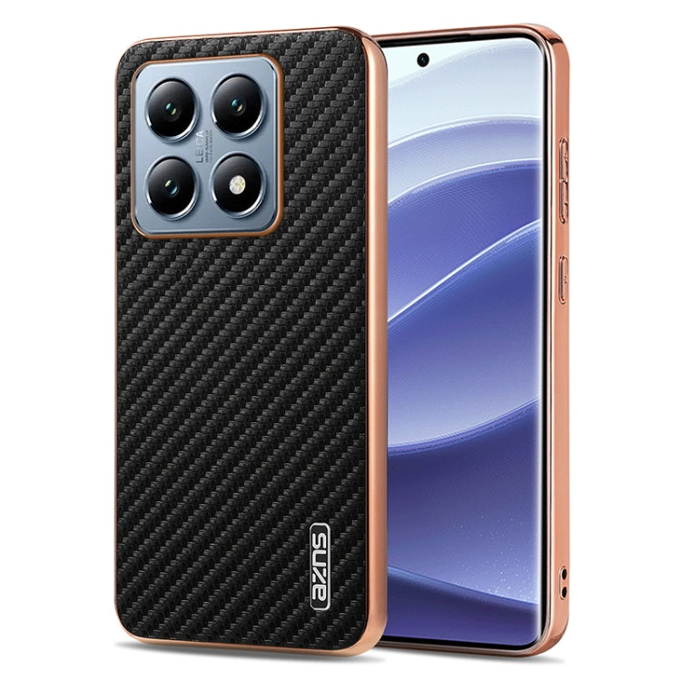 AZNS Electroplated Edge Carbon Fiber Texture Phone Case