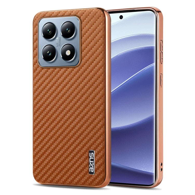 AZNS Electroplated Edge Carbon Fiber Texture Phone Case