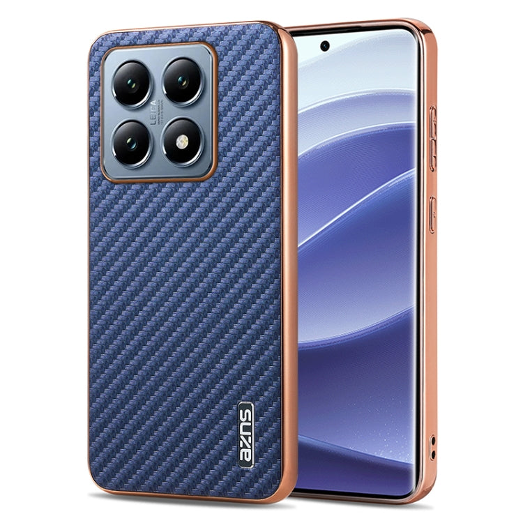 AZNS Electroplated Edge Carbon Fiber Texture Phone Case