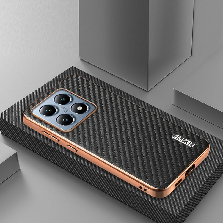 AZNS Electroplated Edge Carbon Fiber Texture Phone Case