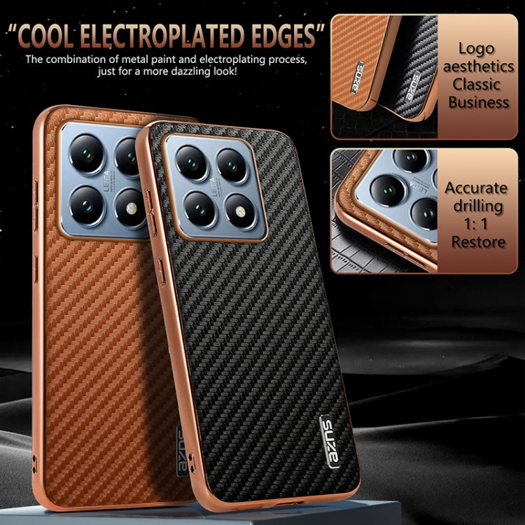 AZNS Electroplated Edge Carbon Fiber Texture Phone Case