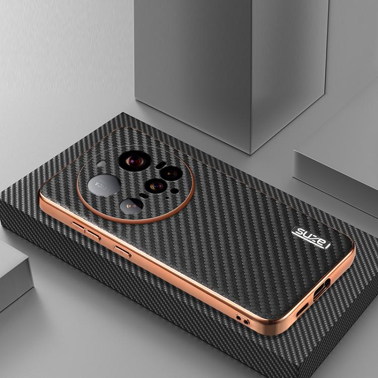 AZNS Electroplated Edge Carbon Fiber Texture Phone Case