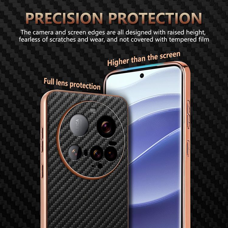 AZNS Electroplated Edge Carbon Fiber Texture Phone Case