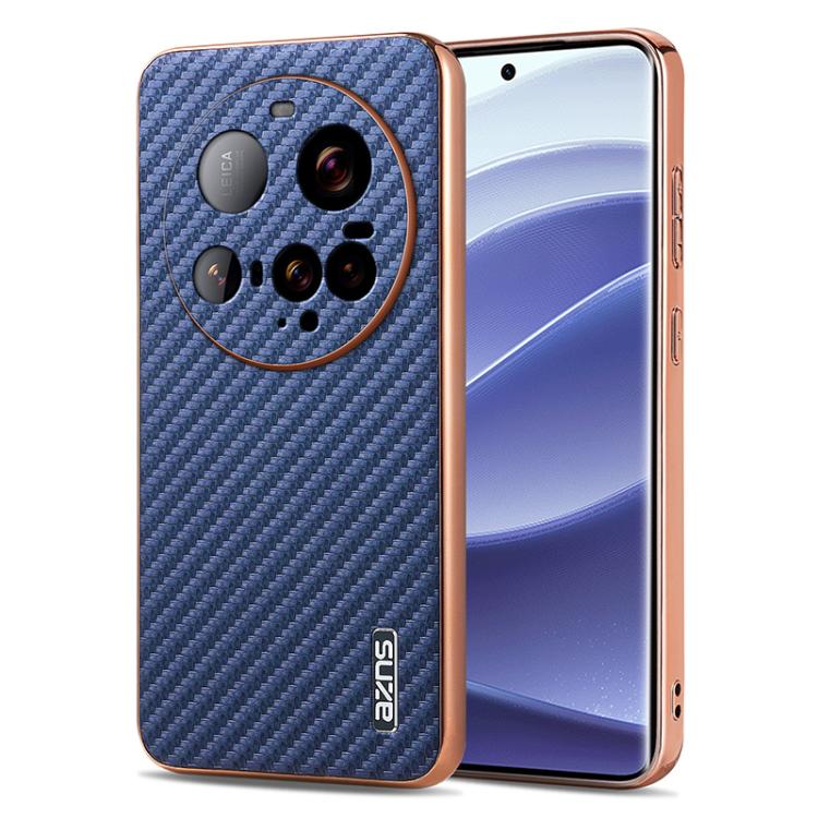 AZNS Electroplated Edge Carbon Fiber Texture Phone Case, For Xiaomi 17 Pro Max, For Xiaomi 17 Pro, For Xiaomi 17, For Xiaomi 15T Pro 5G, For Xiaomi 15T 5G, For Xiaomi 15 Ultra