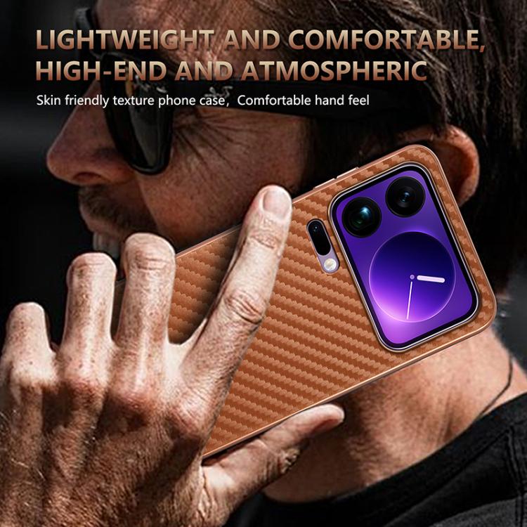 AZNS Electroplated Edge Carbon Fiber Texture Phone Case, For Xiaomi 17 Pro Max, For Xiaomi 17 Pro, For Xiaomi 17, For Xiaomi 15T Pro 5G, For Xiaomi 15T 5G, For Xiaomi 15 Ultra
