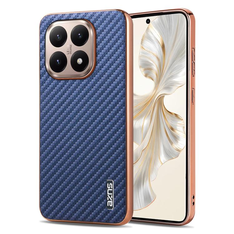AZNS Electroplated Edge Carbon Fiber Texture Phone Case, For Xiaomi 17 Pro Max, For Xiaomi 17 Pro, For Xiaomi 17, For Xiaomi 15T Pro 5G, For Xiaomi 15T 5G, For Xiaomi 15 Ultra