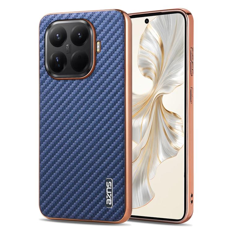 AZNS Electroplated Edge Carbon Fiber Texture Phone Case, For Xiaomi 17 Pro Max, For Xiaomi 17 Pro, For Xiaomi 17, For Xiaomi 15T Pro 5G, For Xiaomi 15T 5G, For Xiaomi 15 Ultra