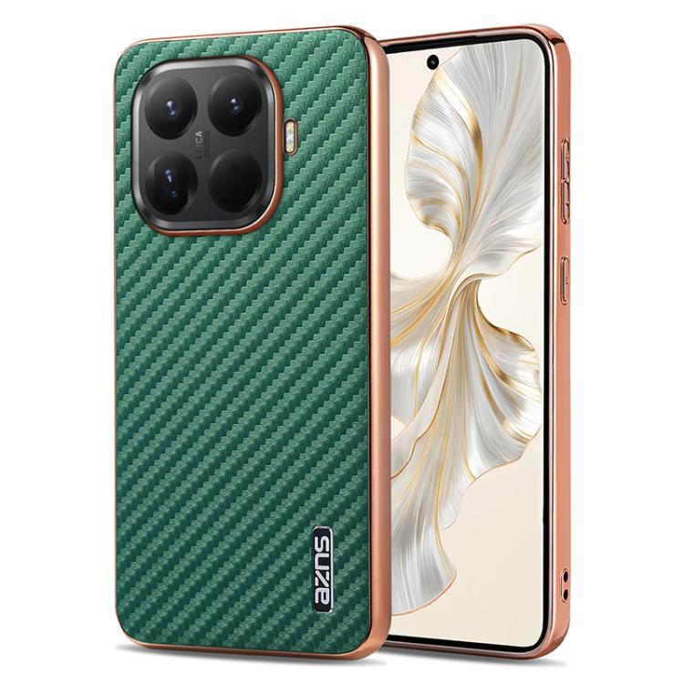 AZNS Electroplated Edge Carbon Fiber Texture Phone Case, For Xiaomi 17 Pro Max, For Xiaomi 17 Pro, For Xiaomi 17, For Xiaomi 15T Pro 5G, For Xiaomi 15T 5G, For Xiaomi 15 Ultra