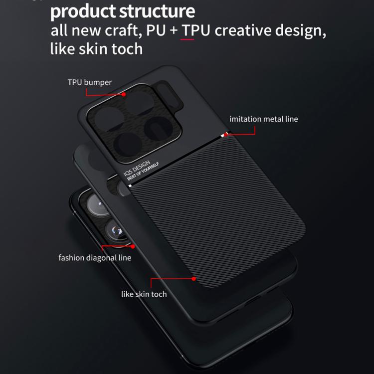 Classic Tilt Strip Grain Magnetic PC Hybrid TPU Phone Case, For Xiaomi 15S Pro, For Xiaomi 15 Ultra, For Xiaomi Poco M7 Pro 5G, For Xiaomi 15 Pro, For Xiaomi 15, For Xiaomi 14T Pro