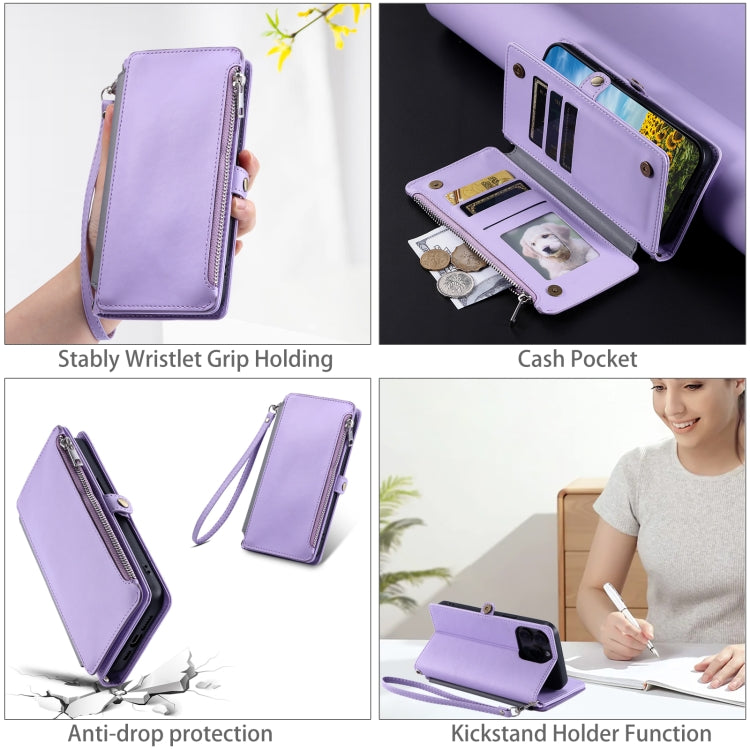 Leather Stitching Multi-card Slot Zipper Phone Case, For Xiaomi 15 Pro, For Xiaomi 15