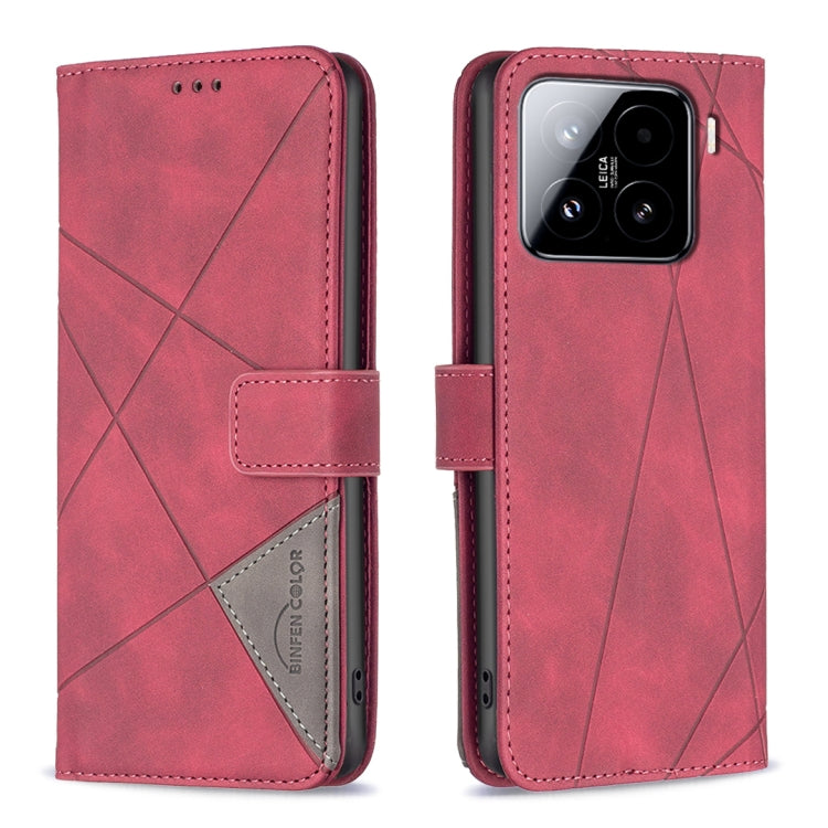 Magnetic Buckle Rhombus Texture Leather Phone Case