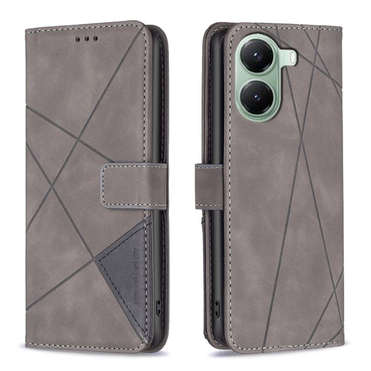 Magnetic Buckle Rhombus Texture Leather Phone Case