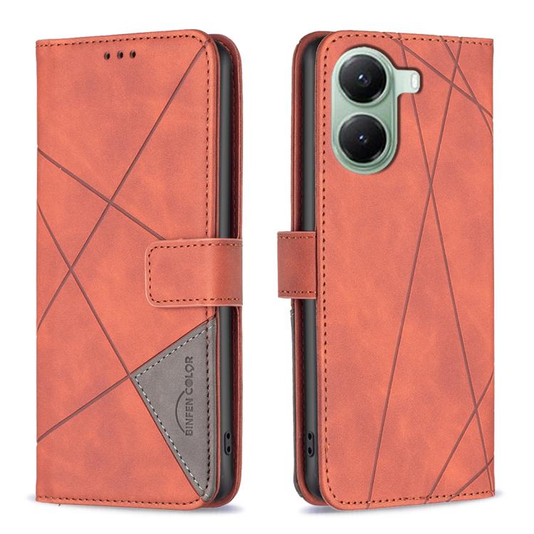Magnetic Buckle Rhombus Texture Leather Phone Case