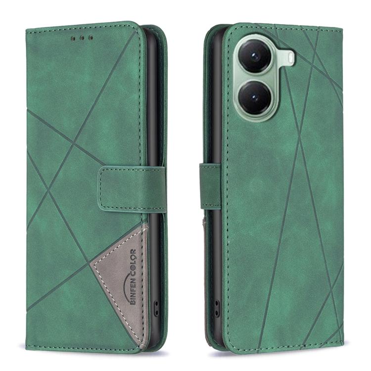 Magnetic Buckle Rhombus Texture Leather Phone Case