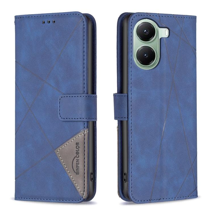 Magnetic Buckle Rhombus Texture Leather Phone Case