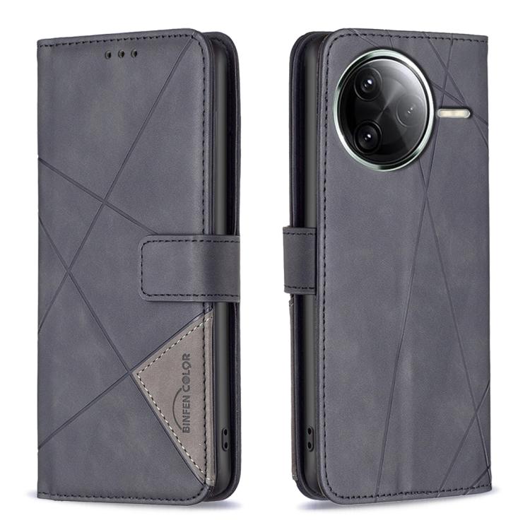 Magnetic Buckle Rhombus Texture Leather Phone Case