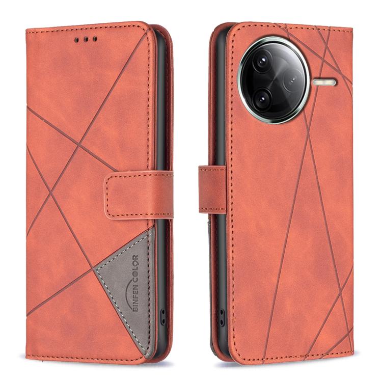 Magnetic Buckle Rhombus Texture Leather Phone Case