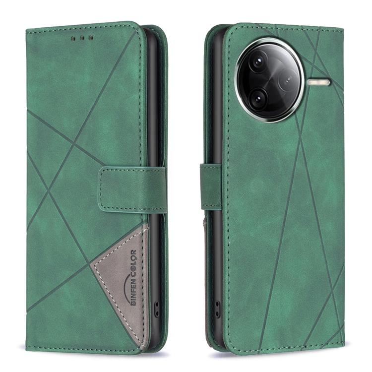 Magnetic Buckle Rhombus Texture Leather Phone Case