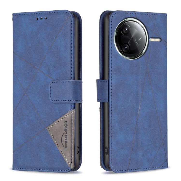 Magnetic Buckle Rhombus Texture Leather Phone Case
