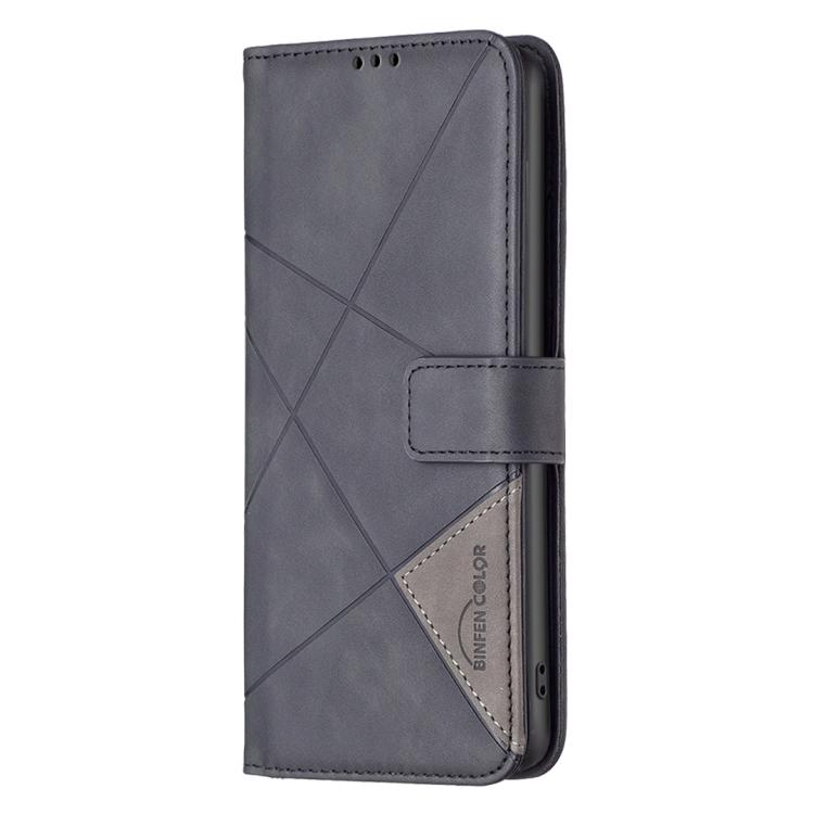 Magnetic Buckle Rhombus Texture Leather Phone Case