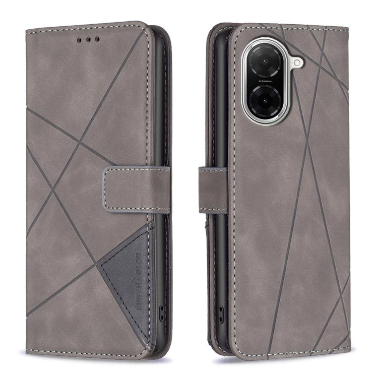 Magnetic Buckle Rhombus Texture Leather Phone Case
