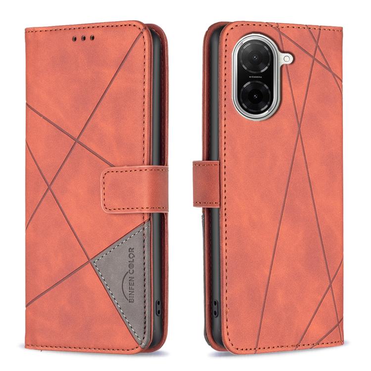 Magnetic Buckle Rhombus Texture Leather Phone Case