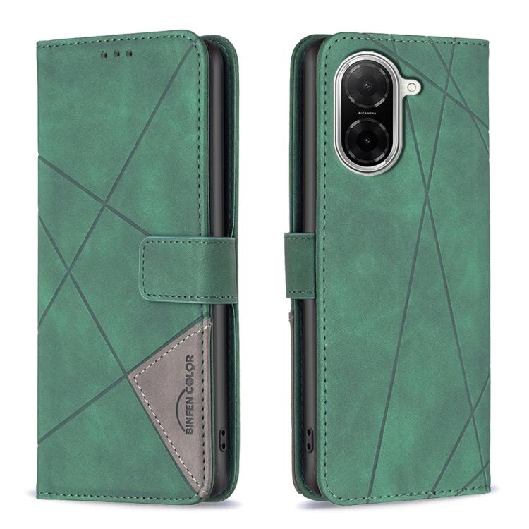 Magnetic Buckle Rhombus Texture Leather Phone Case