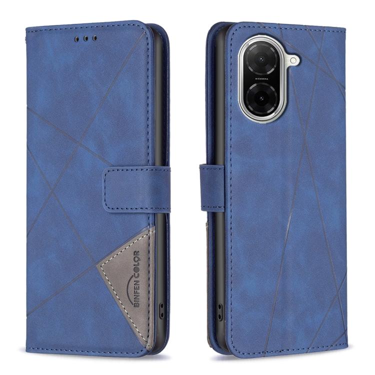Magnetic Buckle Rhombus Texture Leather Phone Case