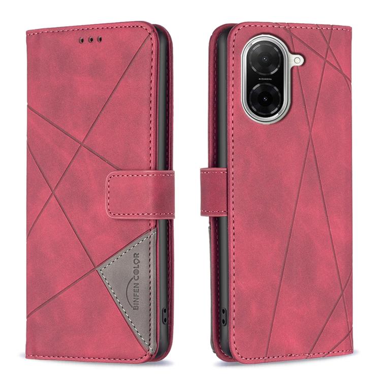 Magnetic Buckle Rhombus Texture Leather Phone Case