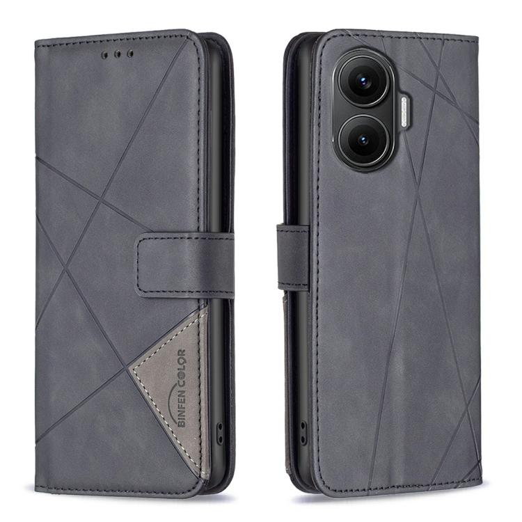 Magnetic Buckle Rhombus Texture Leather Phone Case