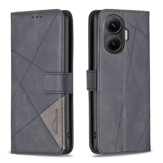 Magnetic Buckle Rhombus Texture Leather Phone Case
